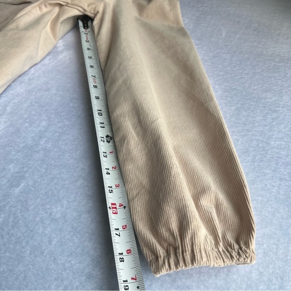 Forever 21 Cream Corduroy Shirt Dress Long Sleeve A-Line Exposed Buttons - Picture 9 of 12